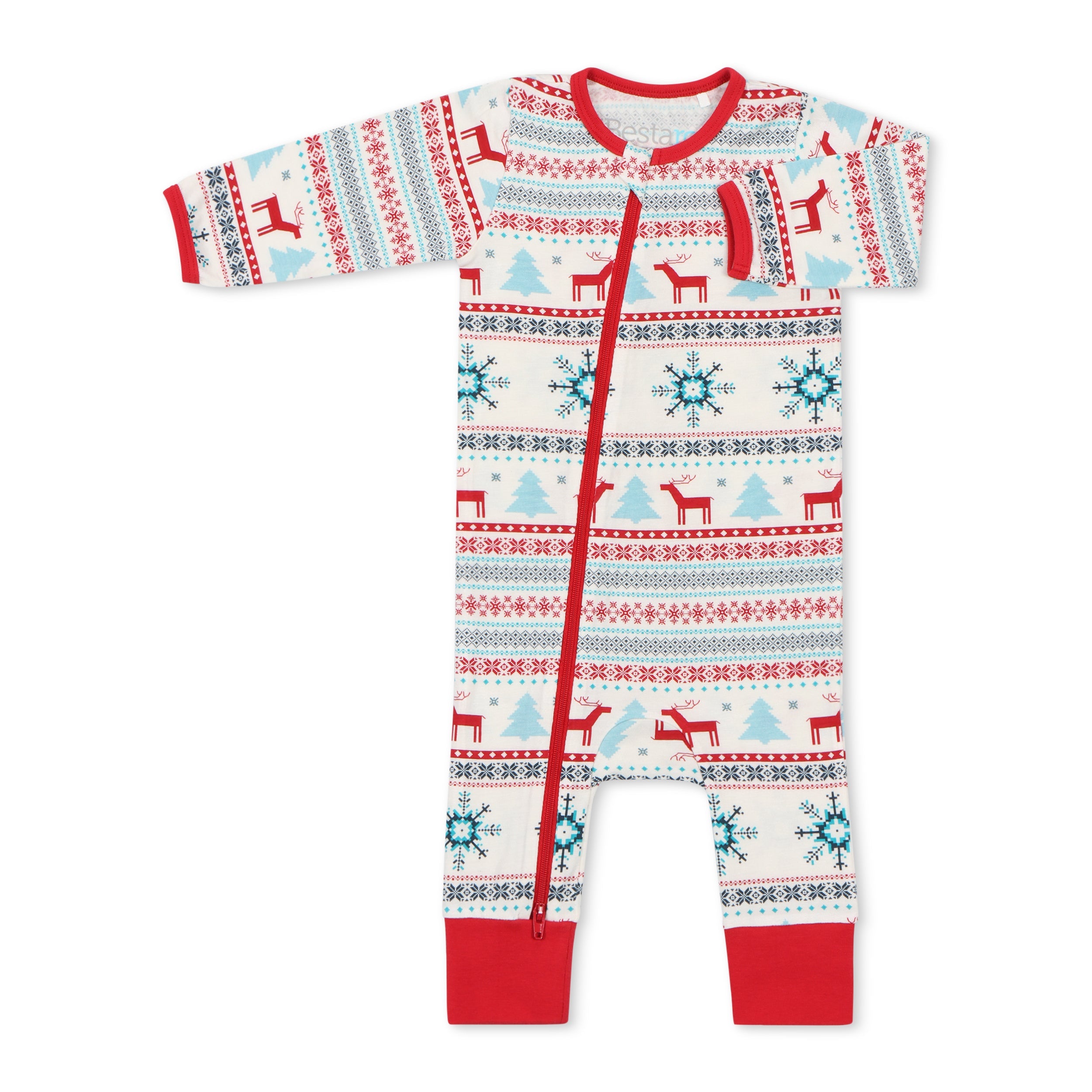 Holiday Reindeers Blue Romper