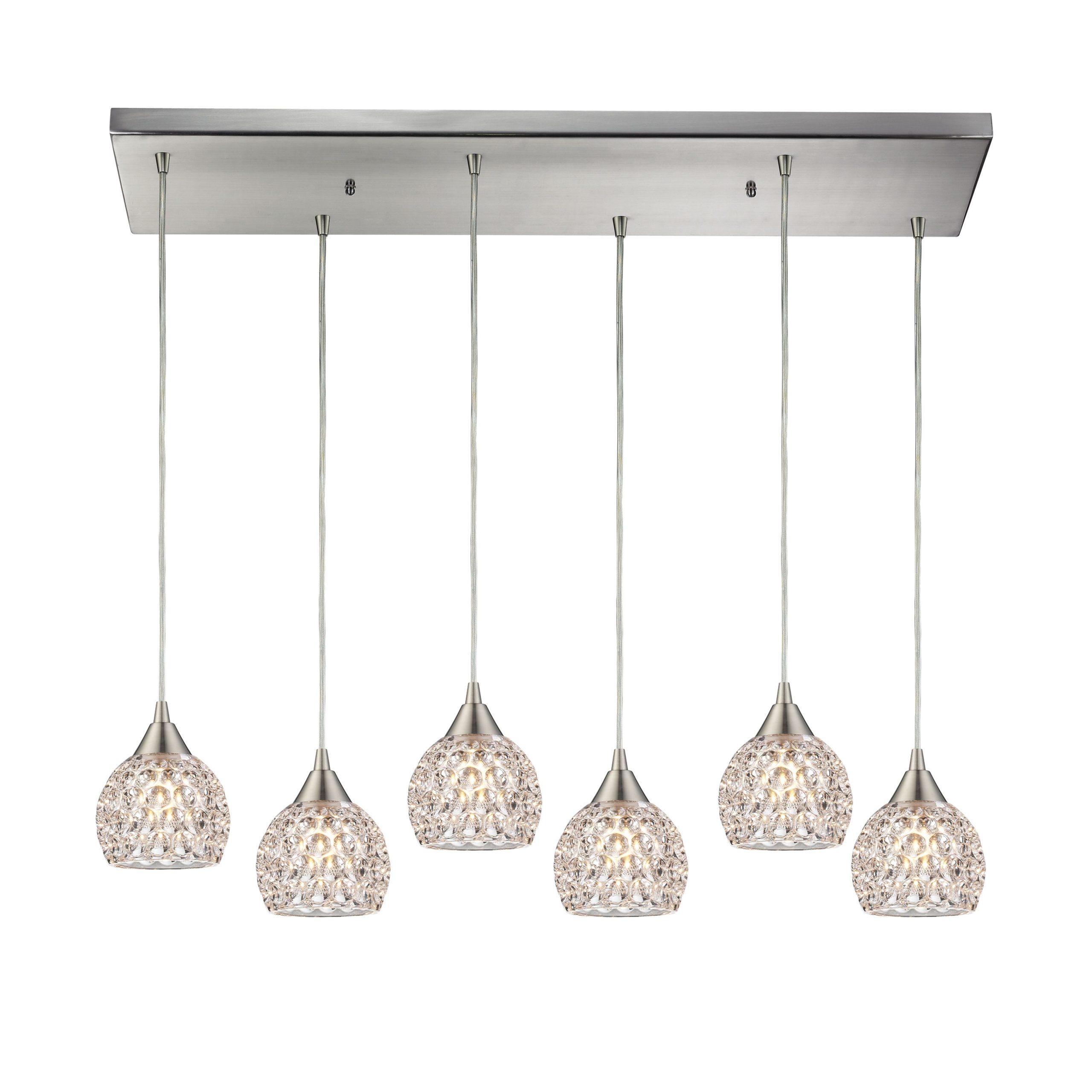 ELK SHOWROOM 10341/6RC Kersey 30” Wide 6-Light Pendant – Satin Nickel