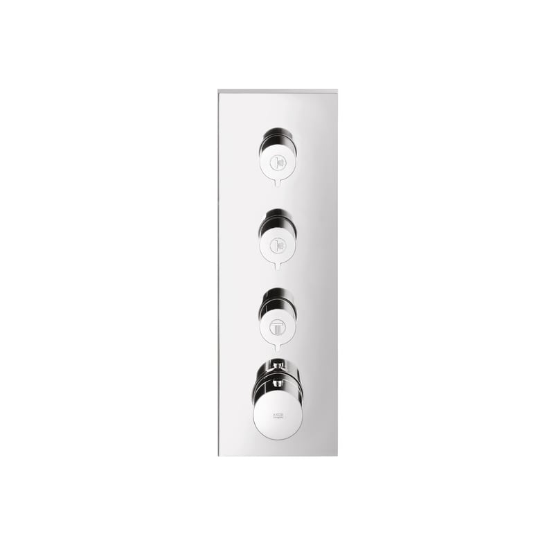 Axor 10751001 Starck Thermostatic Valve Trim with Integrated Volume Control for 3 Applications Less Valve