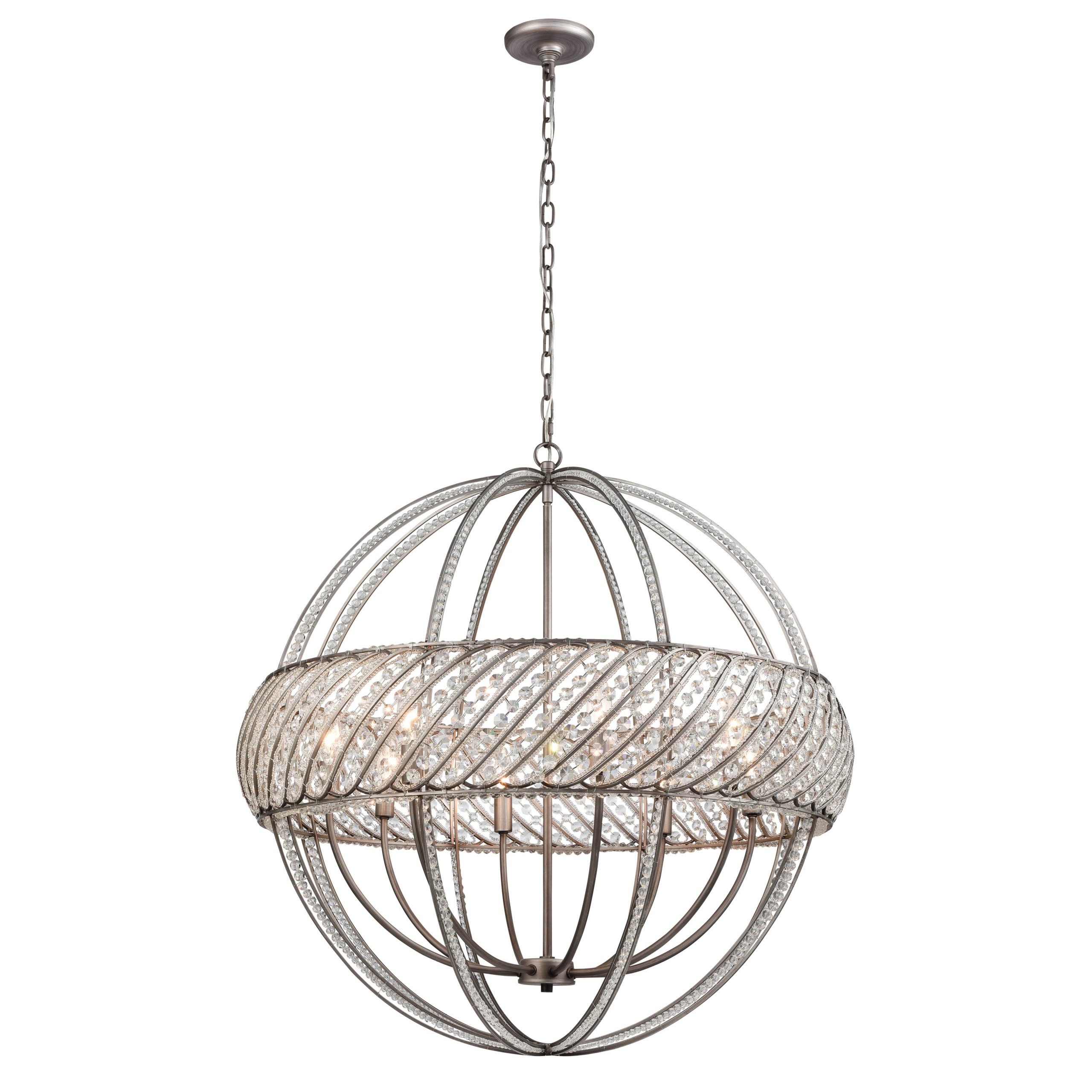 ELK SHOWROOM 11095/8 Bradington 32” Wide 8-Light Chandelier – Weathered Zinc