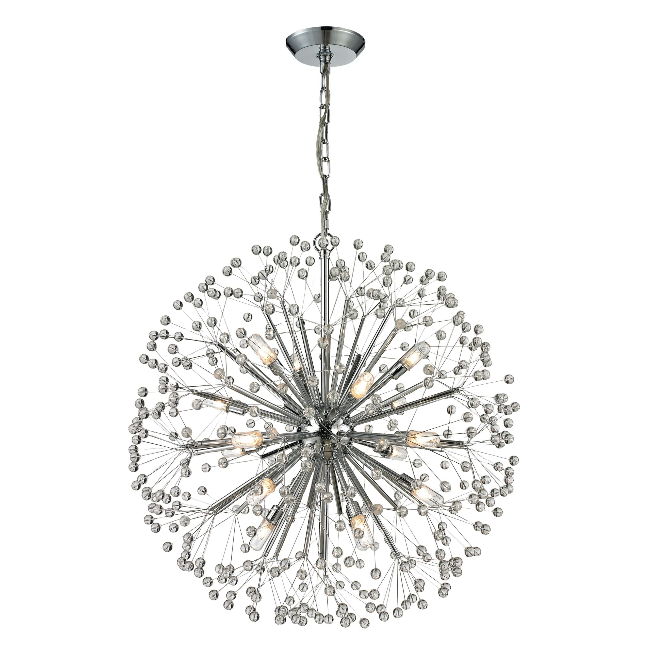 ELK SHOWROOM 11546/16 Starburst 27” Wide 16-Light Chandelier – Polished Chrome