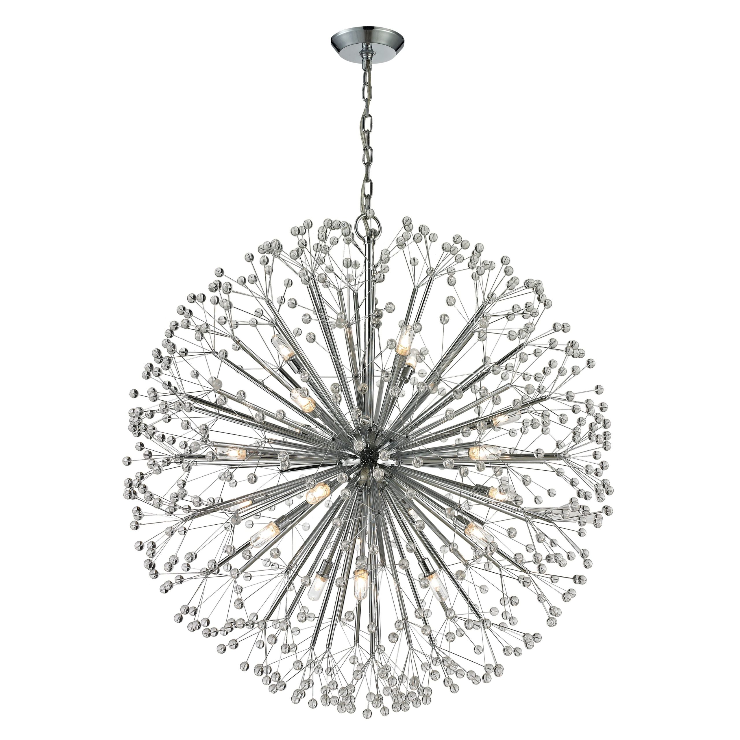 ELK SHOWROOM 11547/19 Starburst 36” Wide 19-Light Chandelier – Polished Chrome