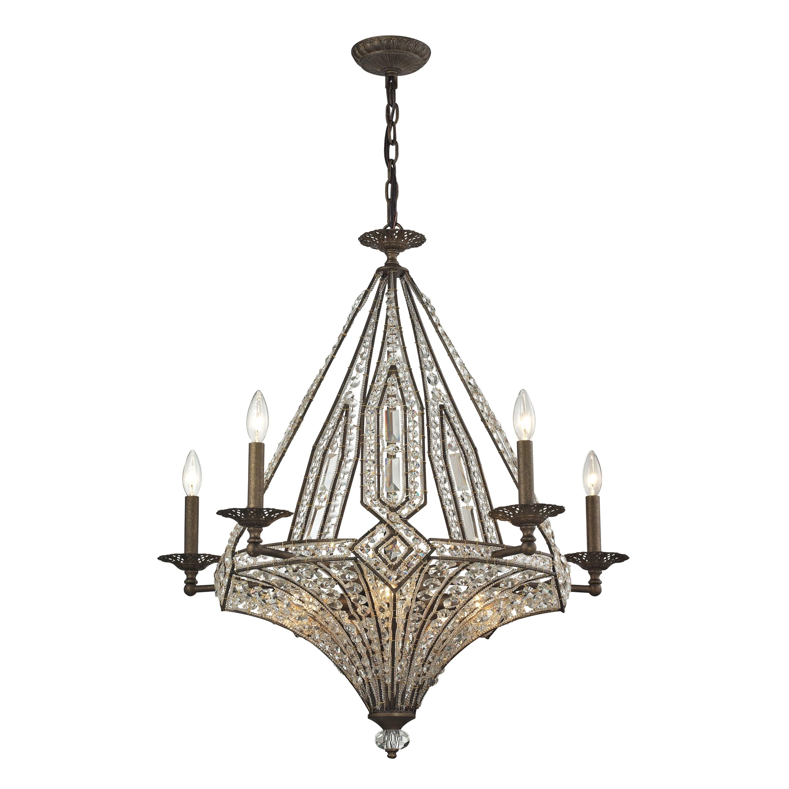 ELK SHOWROOM 11785/5+5 Jausten 30” Wide 10-Light Chandelier – Antique Bronze