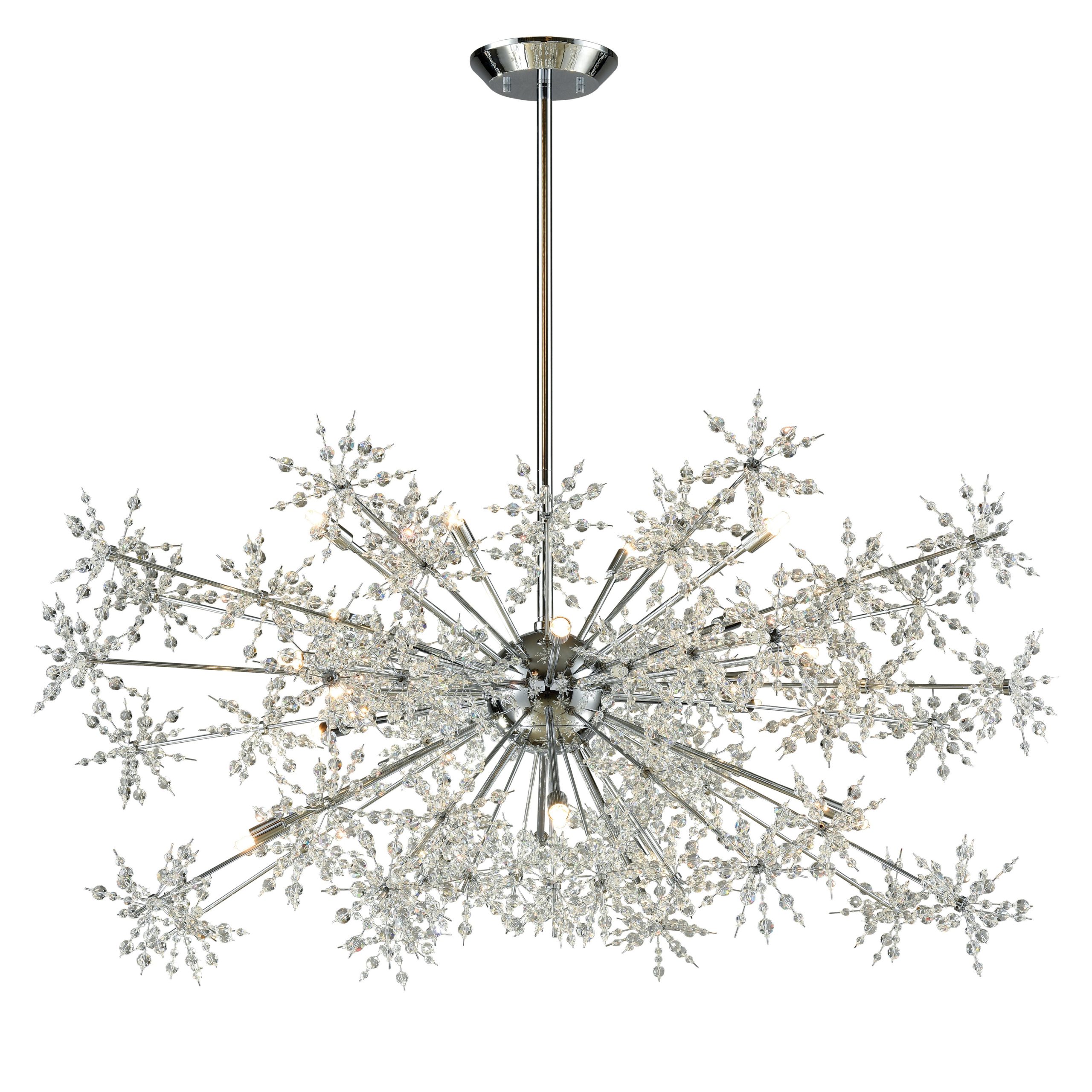 ELK SHOWROOM 11896/20 Snowburst 48” Wide 20-Light Chandelier – Polished Chrome