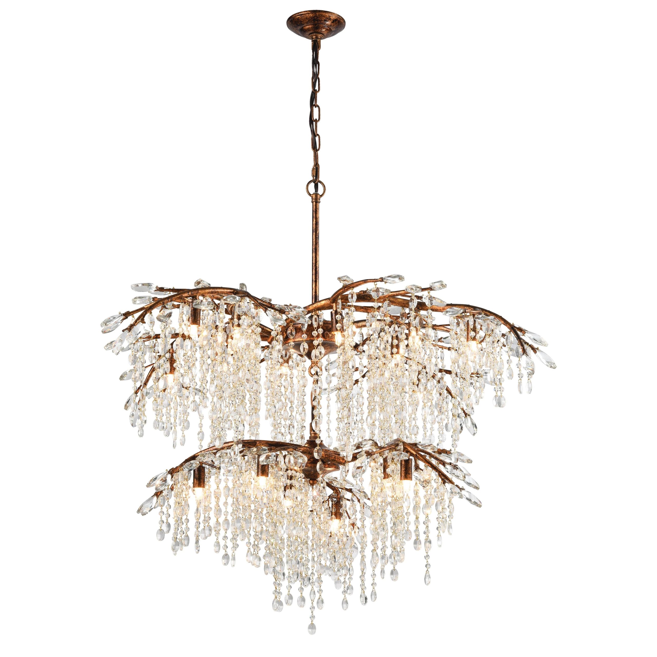 ELK SHOWROOM 11902/12+6 Elia 41” Wide 18-Light Chandelier – Spanish Bronze