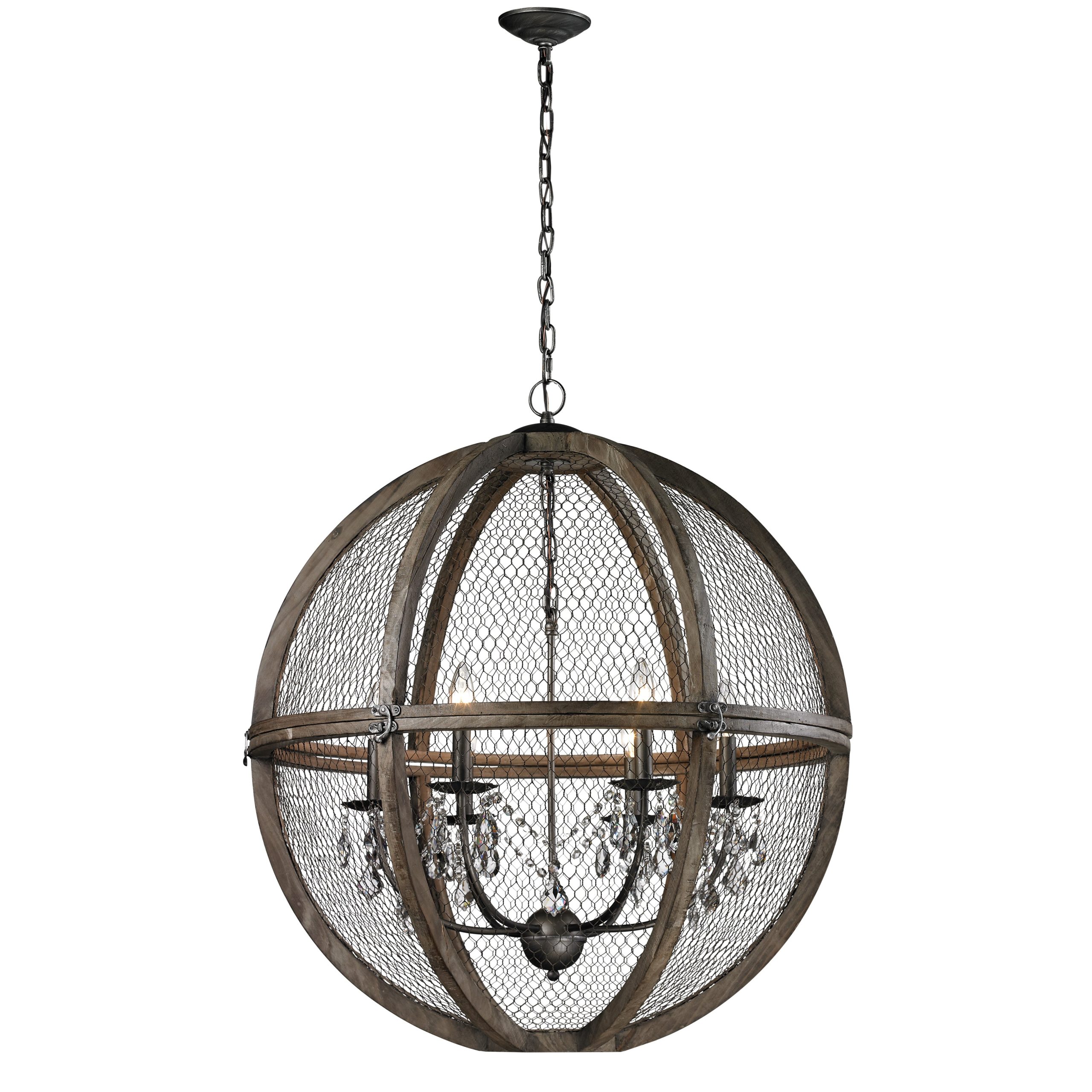 ELK SIGNATURE 140-008 Renaissance Invention 30” Wide 6-Light Pendant – Weathered Zinc