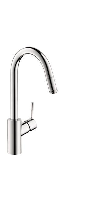 Hansgrohe 14872001 Talis S Pull-Down Single Function Kitchen Faucet with High-Arc Spout & Magnetic Docking in Chrome