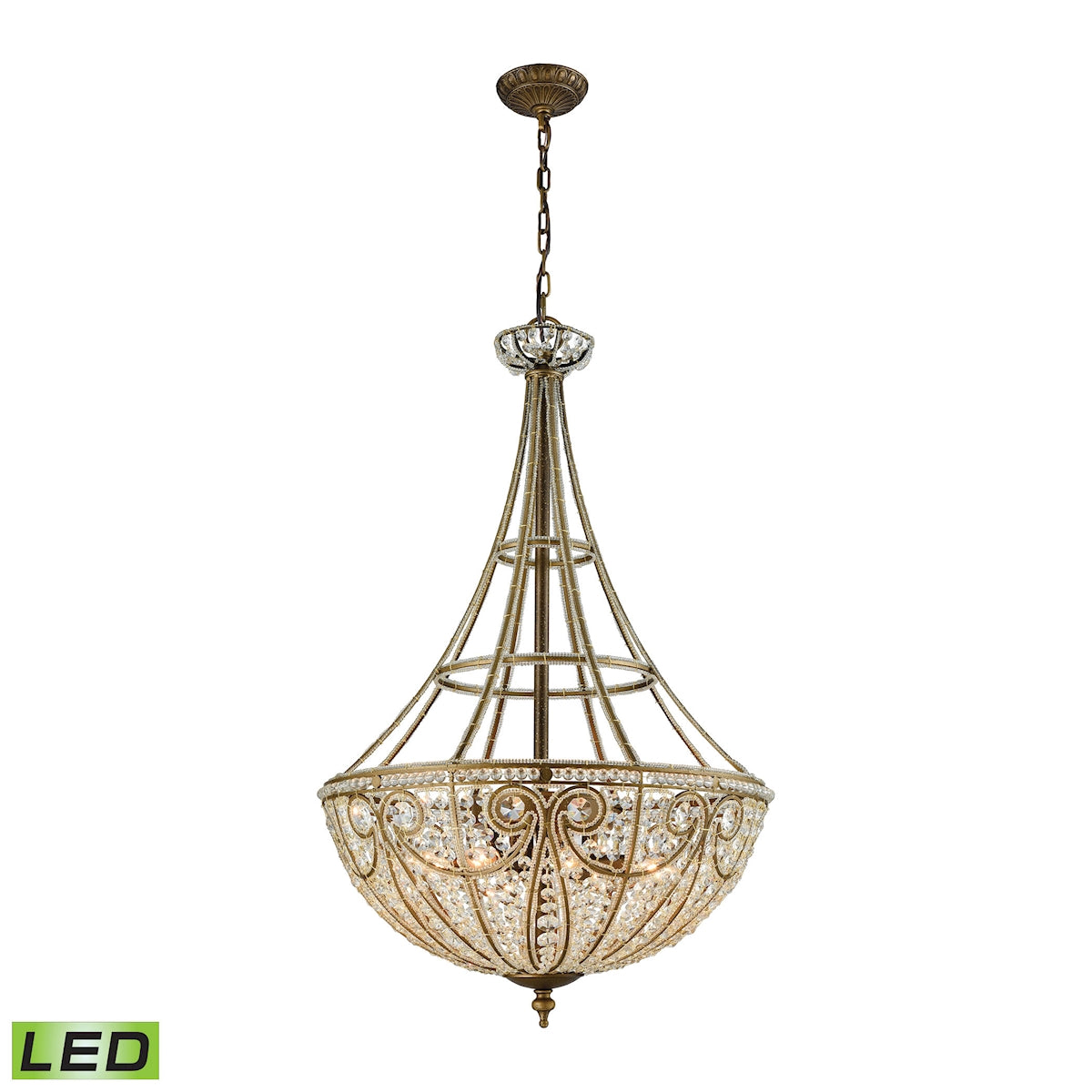 ELK SHOWROOM 15966/8-LED Elizabethan 22” Wide 8-Light Chandelier – Dark Bronze