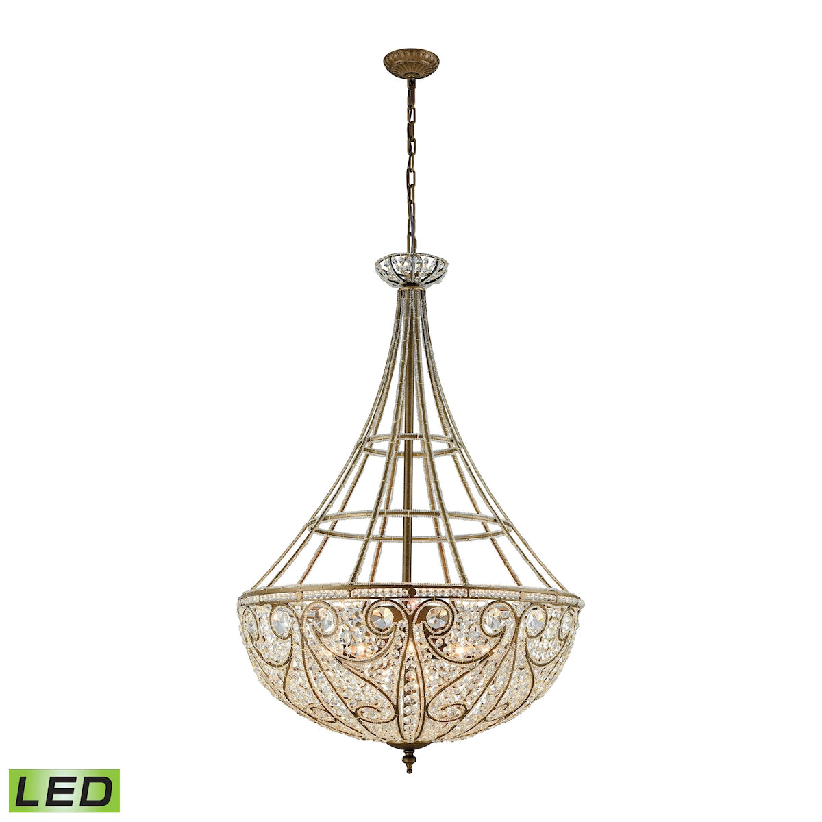 ELK SHOWROOM 15967/10-LED Elizabethan 28” Wide 10-Light Chandelier – Dark Bronze