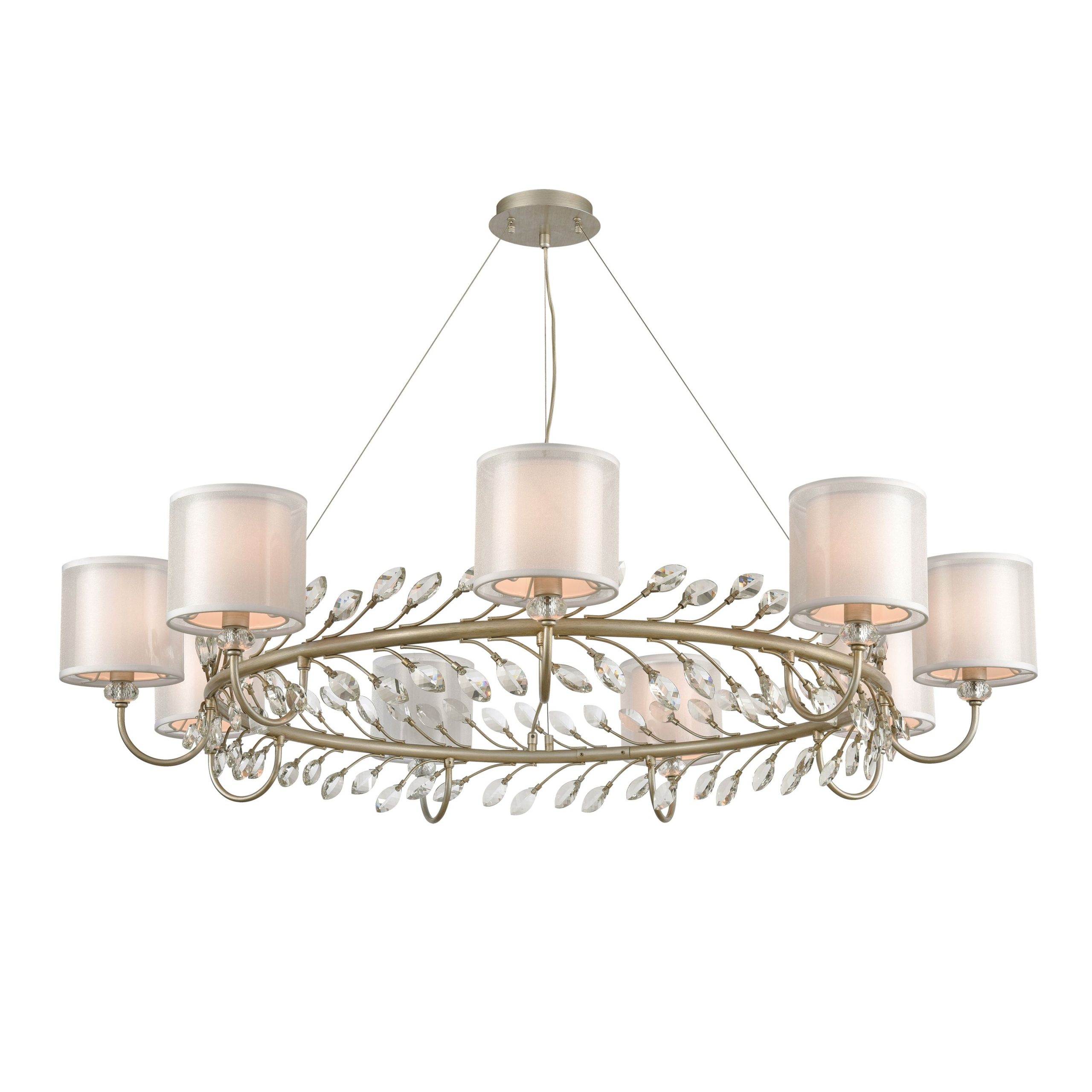 ELK SHOWROOM 16286/9 Asbury 48” Wide 9-Light Chandelier – Aged Silver