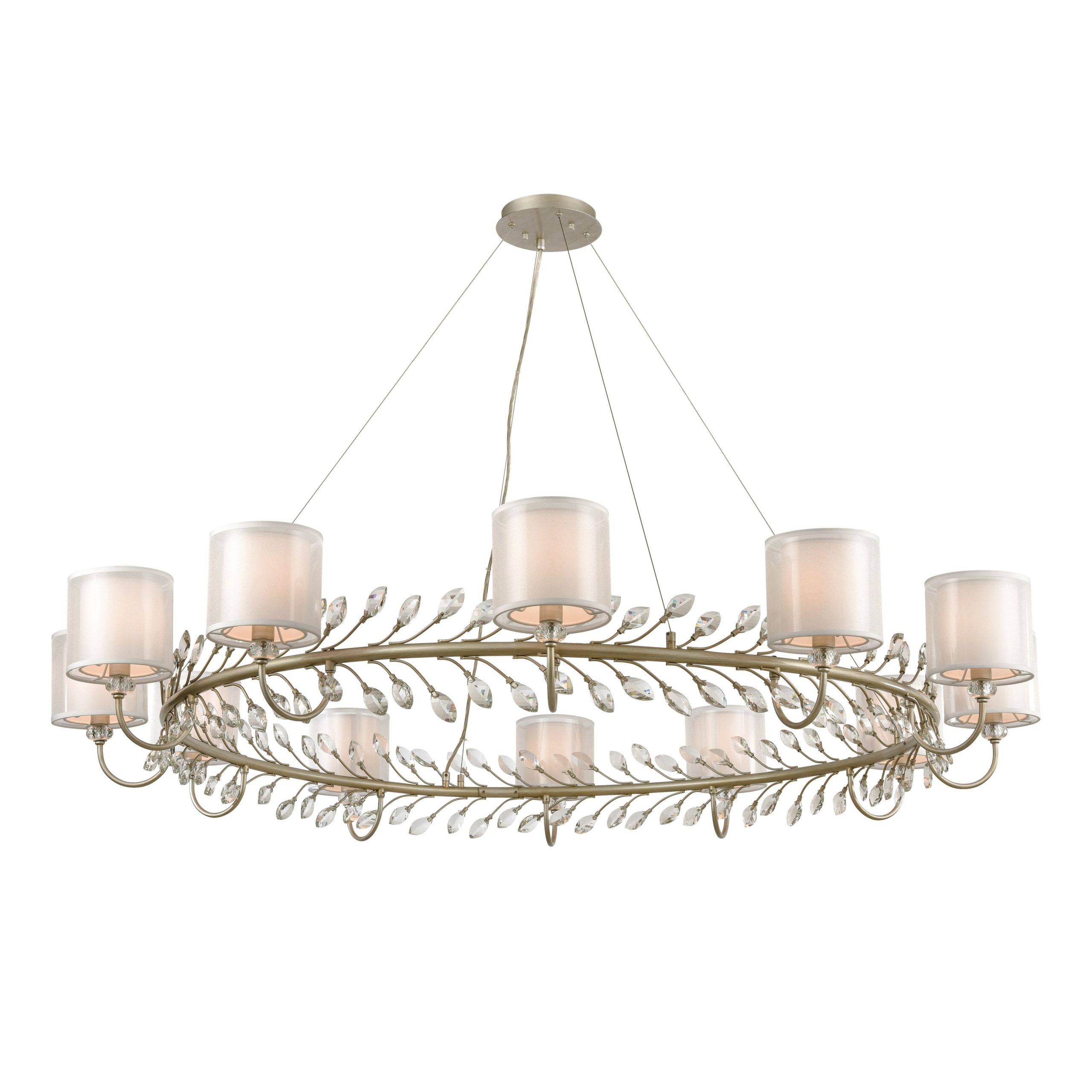 ELK SHOWROOM 16287/12 Asbury 62” Wide 12-Light Chandelier – Aged Silver