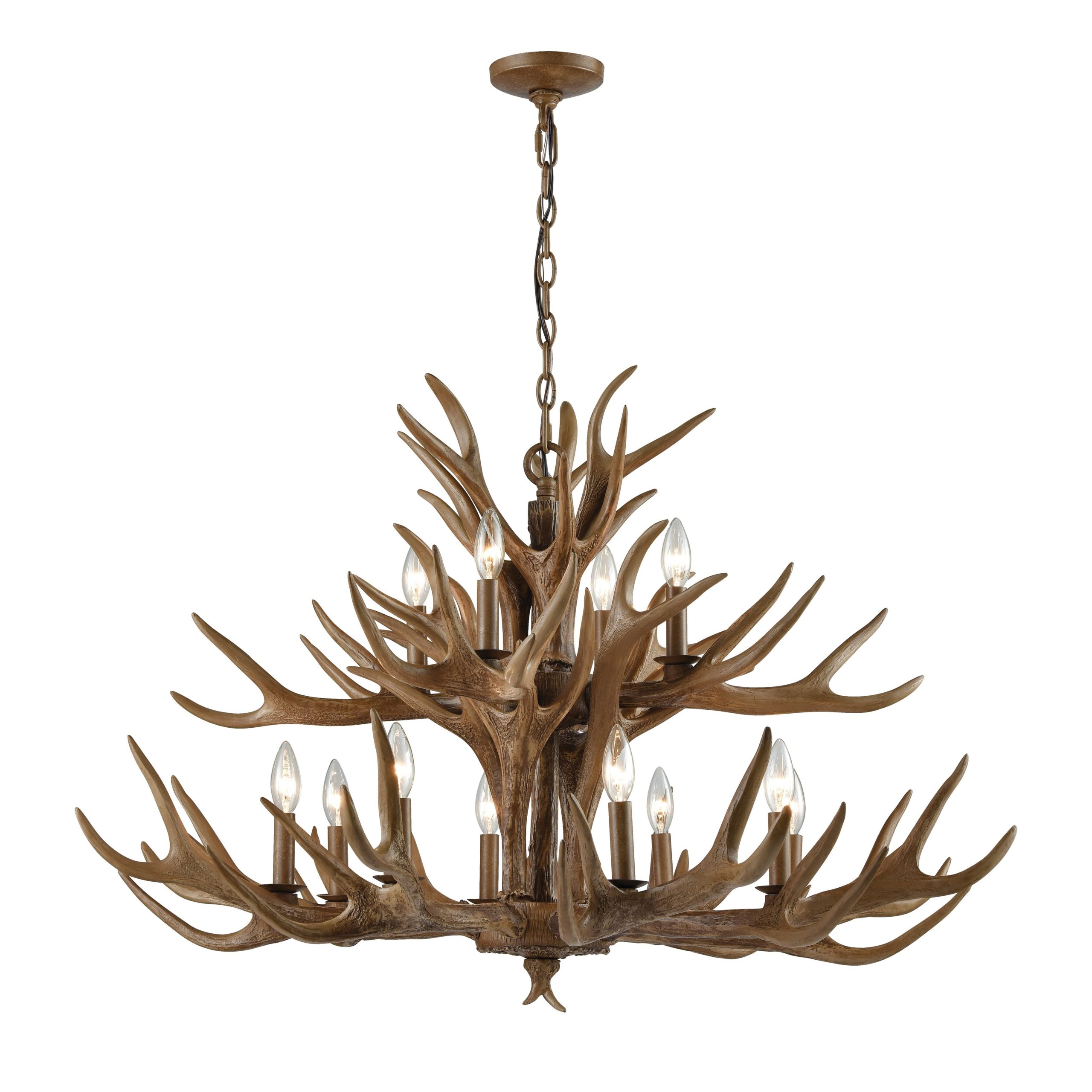 ELK SHOWROOM 16317/8+4 Elk 39” Wide 12-Light Chandelier – Wood Tone