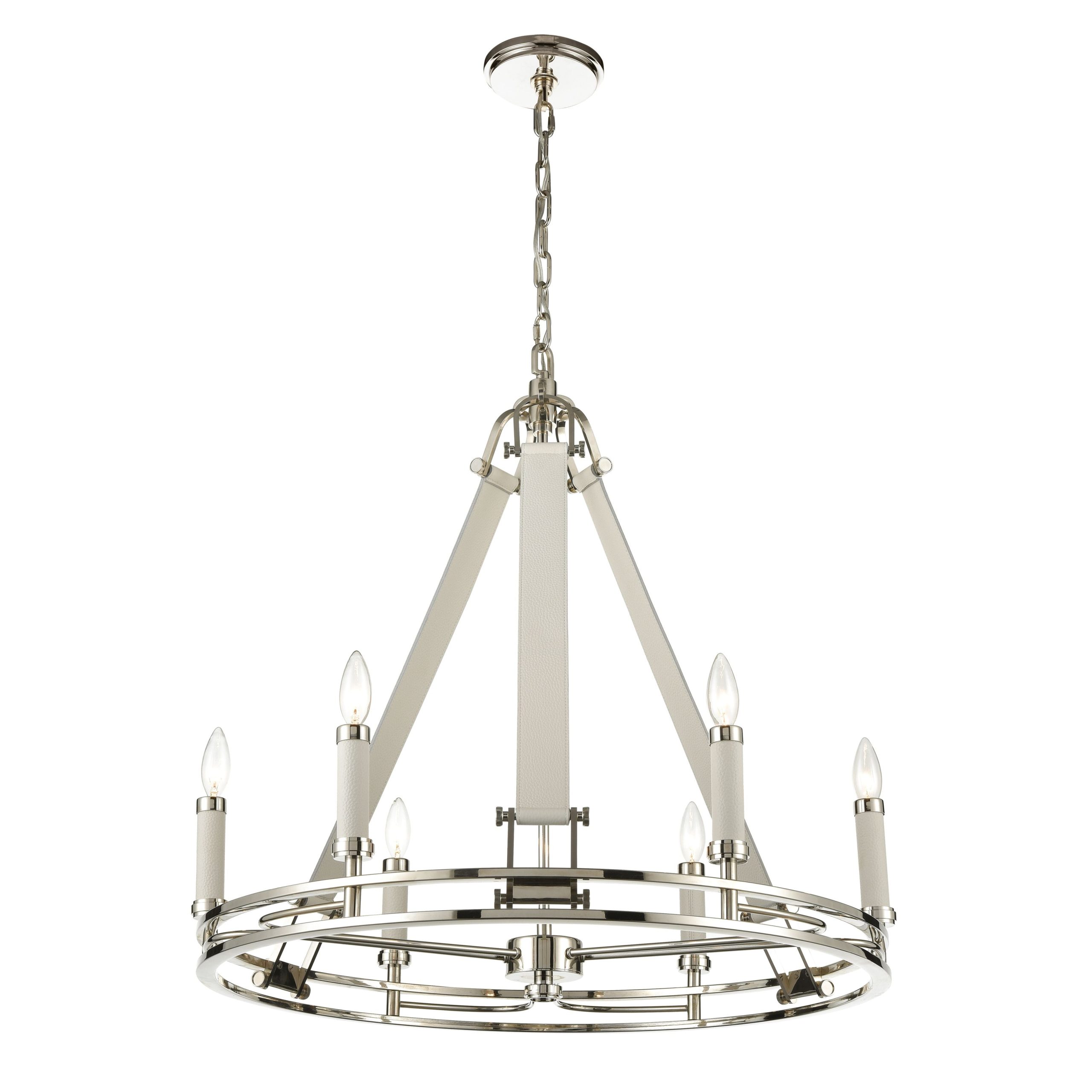 ELK SHOWROOM 16352/6 Bergamo 29” Wide 6-Light Chandelier – Polished Nickel