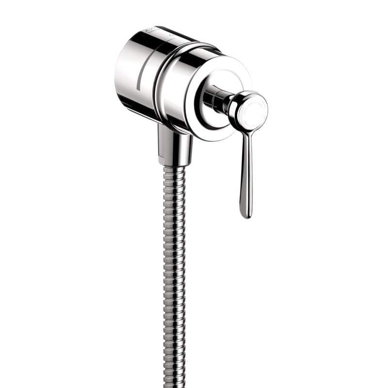 Axor 16883001 Montreux Wall Supply Elbow Integrated Shut Off and Volume Control with Lever Handle in Chrome