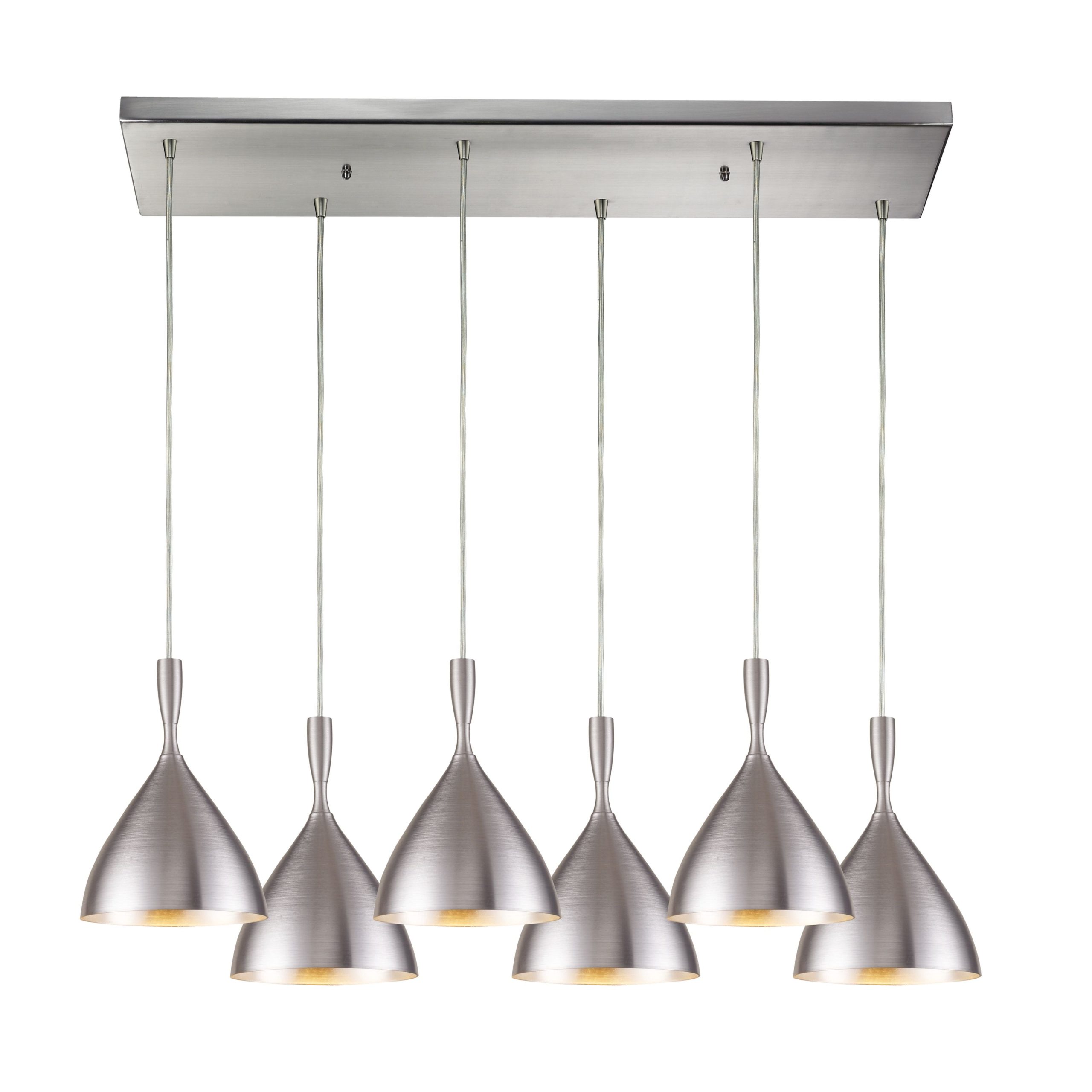 ELK SHOWROOM 17042/6RC-ALM Spun Aluminum 30” Wide 6-Light Pendant – Aluminum