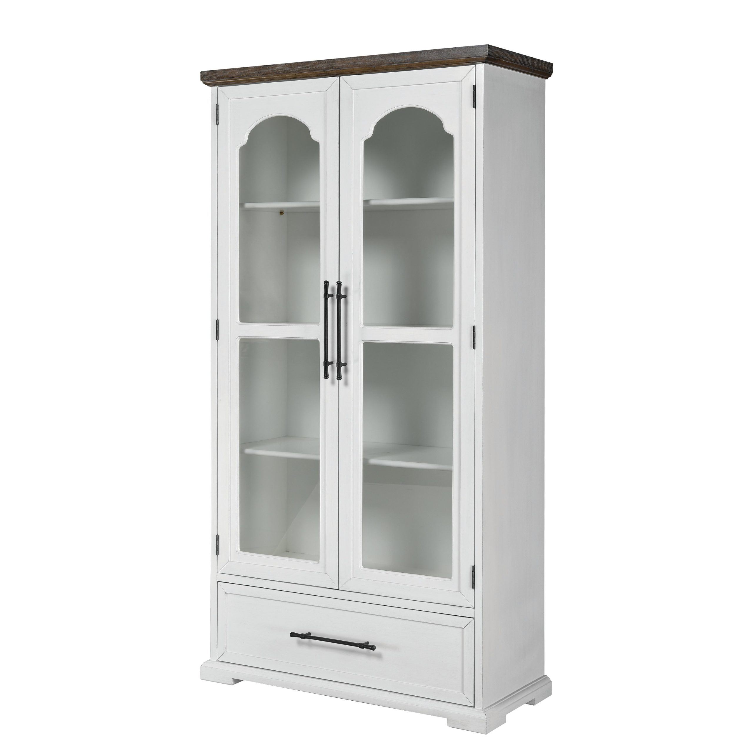 ELK STUDIO 17221 Locksmith Cabinet with Bookcase – Off White