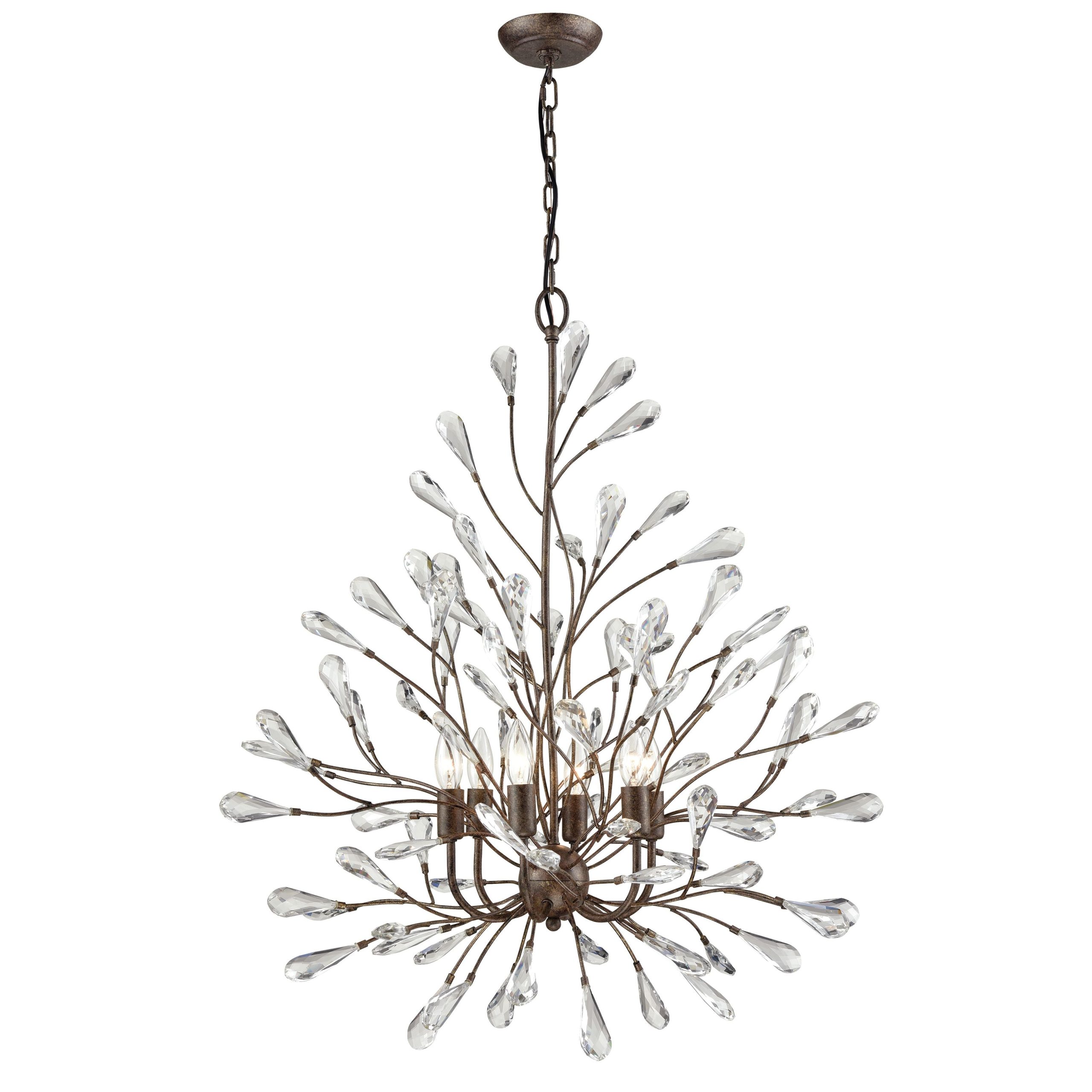 ELK SHOWROOM 18243/6 Crislett 31” Wide 6-Light Chandelier – Sunglow Bronze