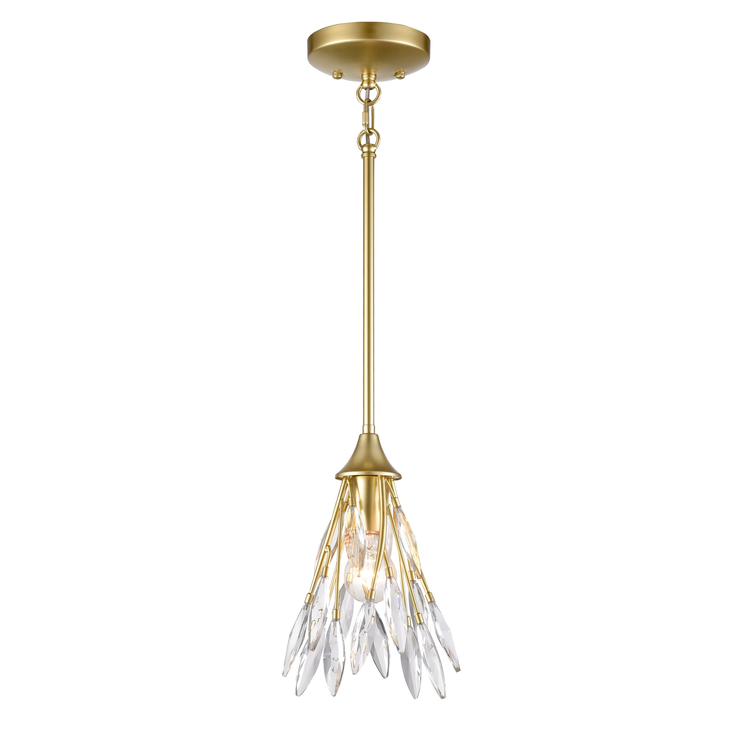 ELK SHOWROOM 18304/1 Flora Grace 7” Wide 1-Light Mini Pendant – Champagne Gold