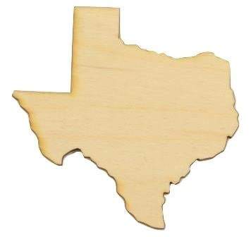 Texas State Wood Cutout (Small 5.5″ x 5.4″ (Package of 10), 1/4″ Baltic Birch)