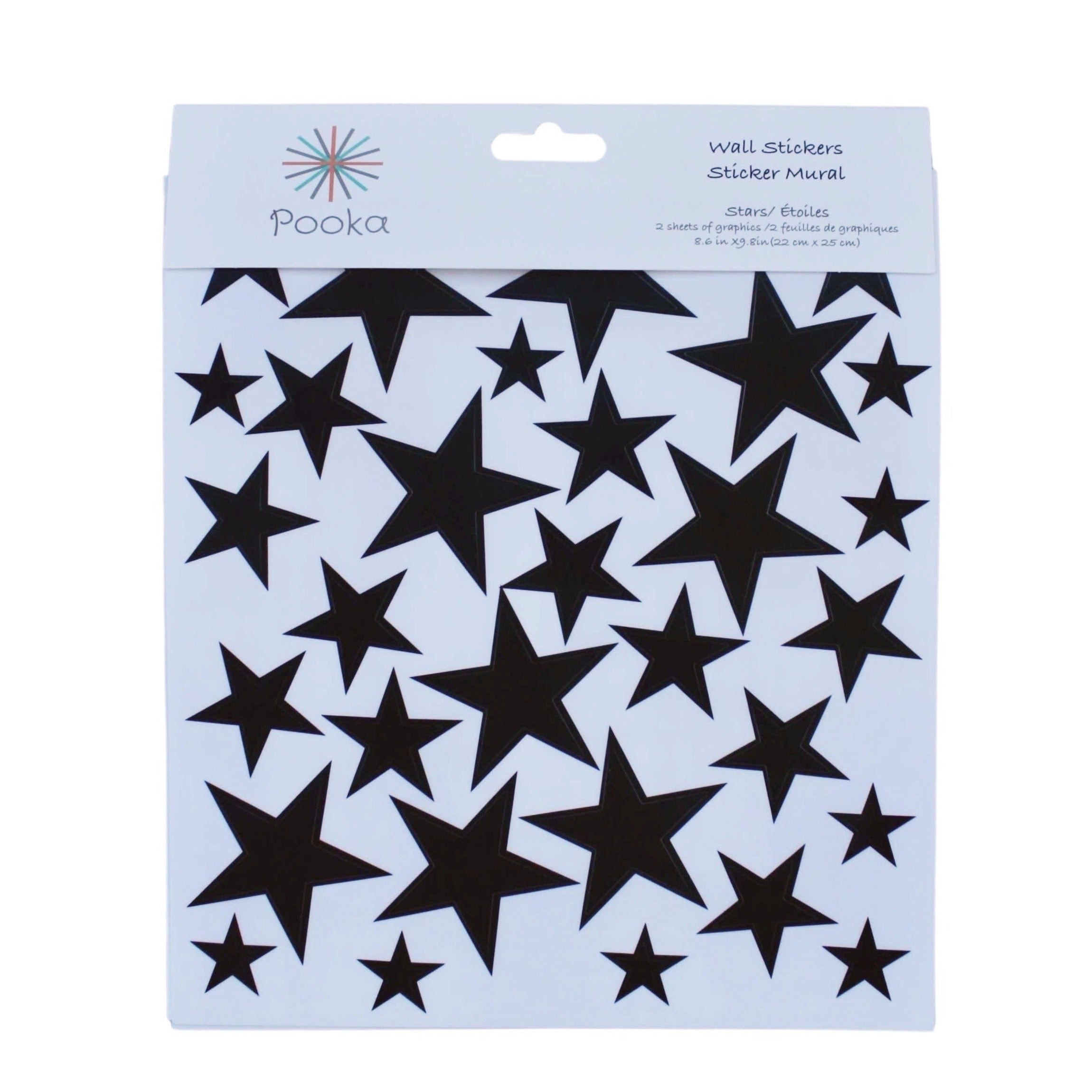 Stars Reusable Wall Decal – Black (66 Pcs)