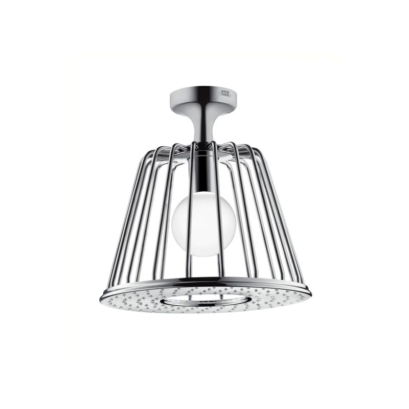 Axor 26032001 Nendo Ceiling 11″ 2.5 GPM 1-Jet Rain Shower Head with LED Light Bulb and Shower Arm