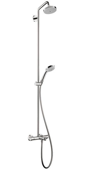 Hansgrohe 27143001 Croma Green Showerpipe Shower System with Tub Spout, Multi-Function Hand Shower in Chrome