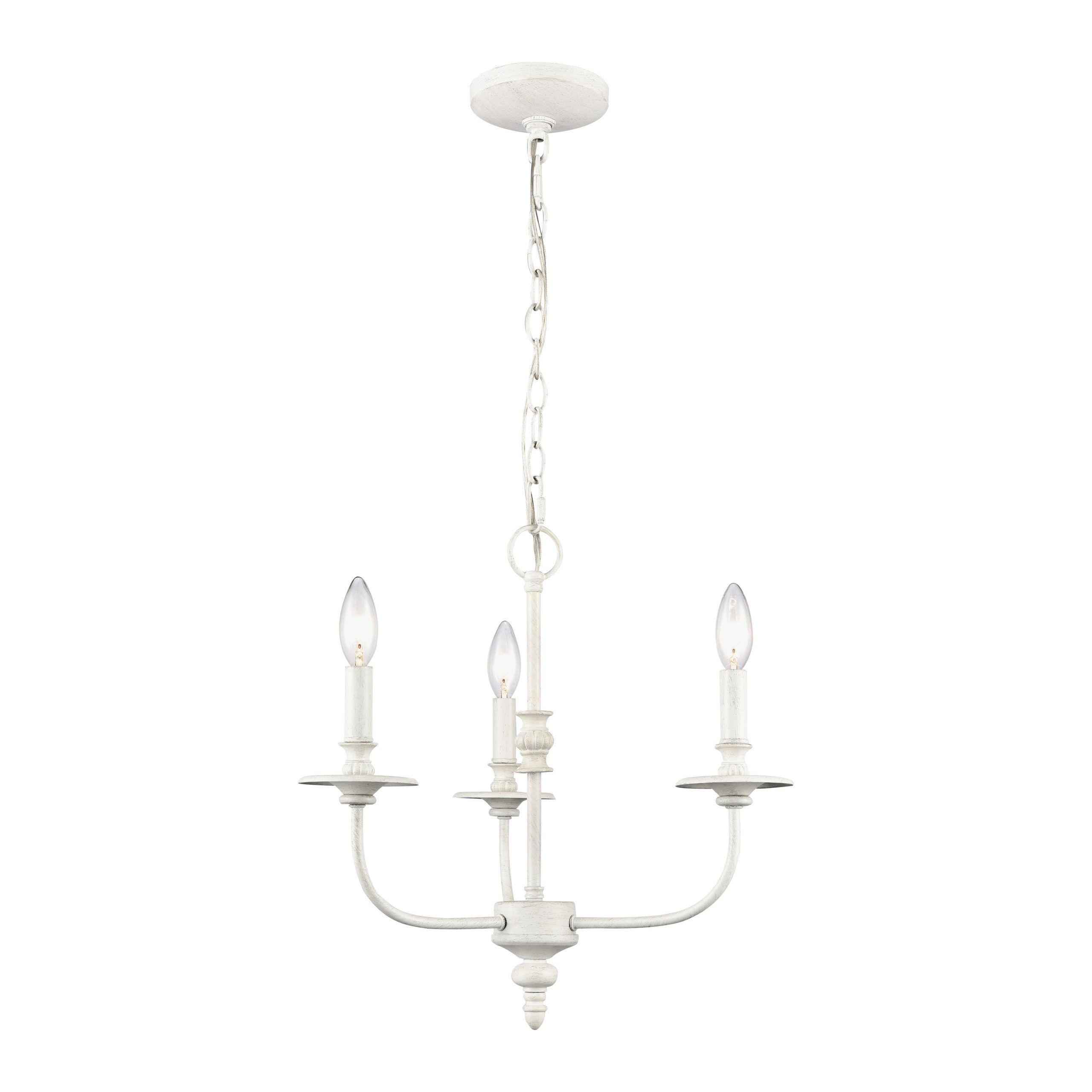 ELK SHOWROOM 28901/3 Hartford 18” Wide 3-Light Chandelier – Farmhouse White