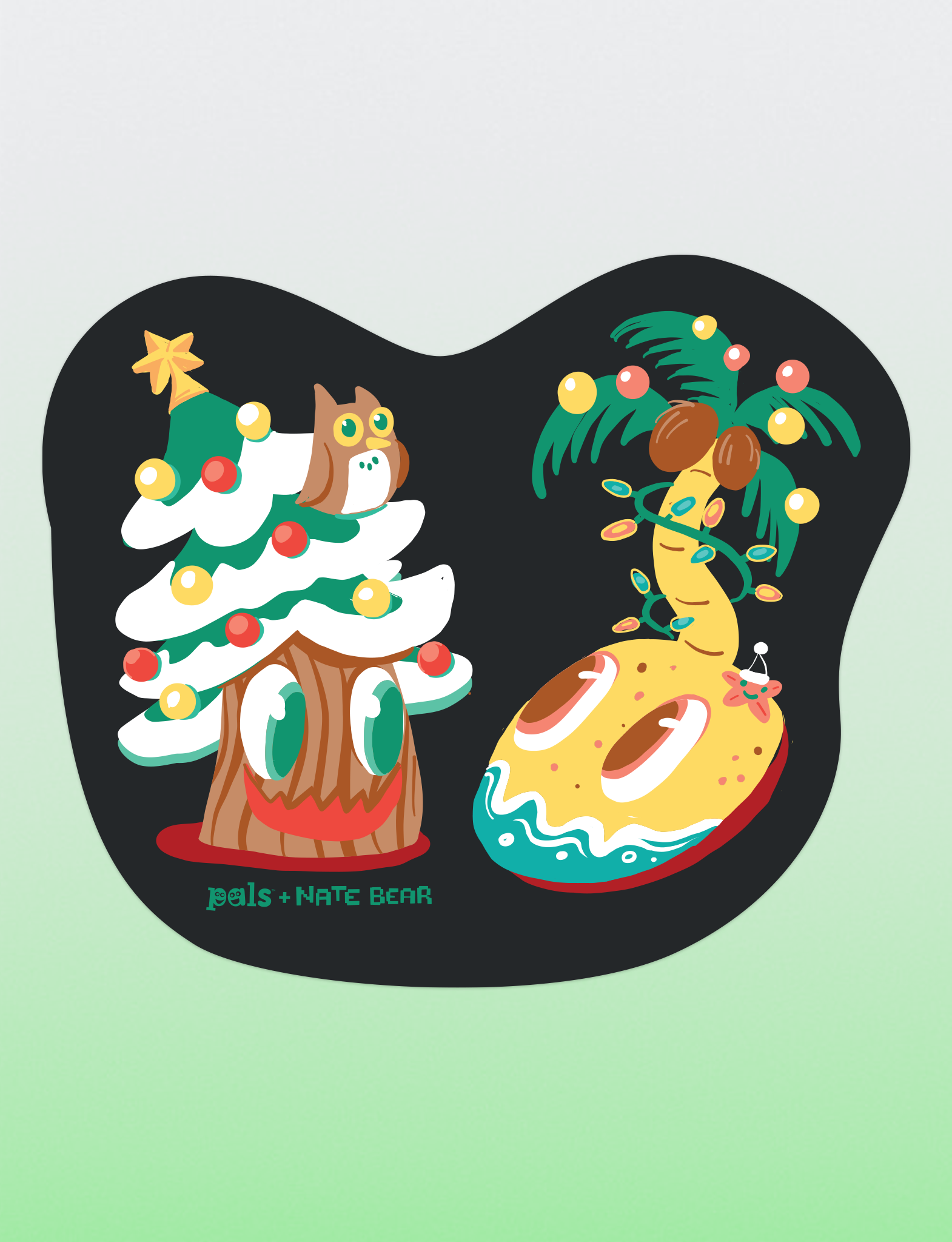 New! Piney & Coco Christmas Trees Opposocks Sticker