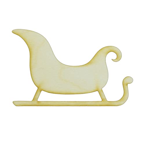 Unfinished Sleigh Wood Cutout Available in a Variety of Sizes and Thicknesses (1/4″ Thickness, Jumbo 18″ x 11.75″ (Sold Individually))