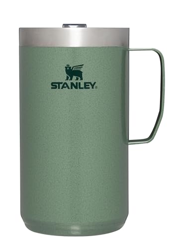 Stanley Stay Hot Camp Mug – Durable 18/8 Stainless Steel Insulated Mug – Splash-Free Tritan™ Drink-Thru Lid – 24 OZ – Hammertone Green