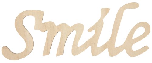 Darice 9110-18 Wood Script Word, Smile