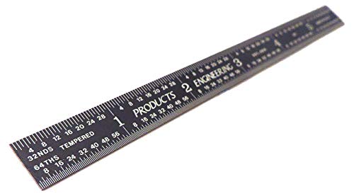 5R Flexible Machinist Ruler with Markings – 6 Inches, Black Chrome