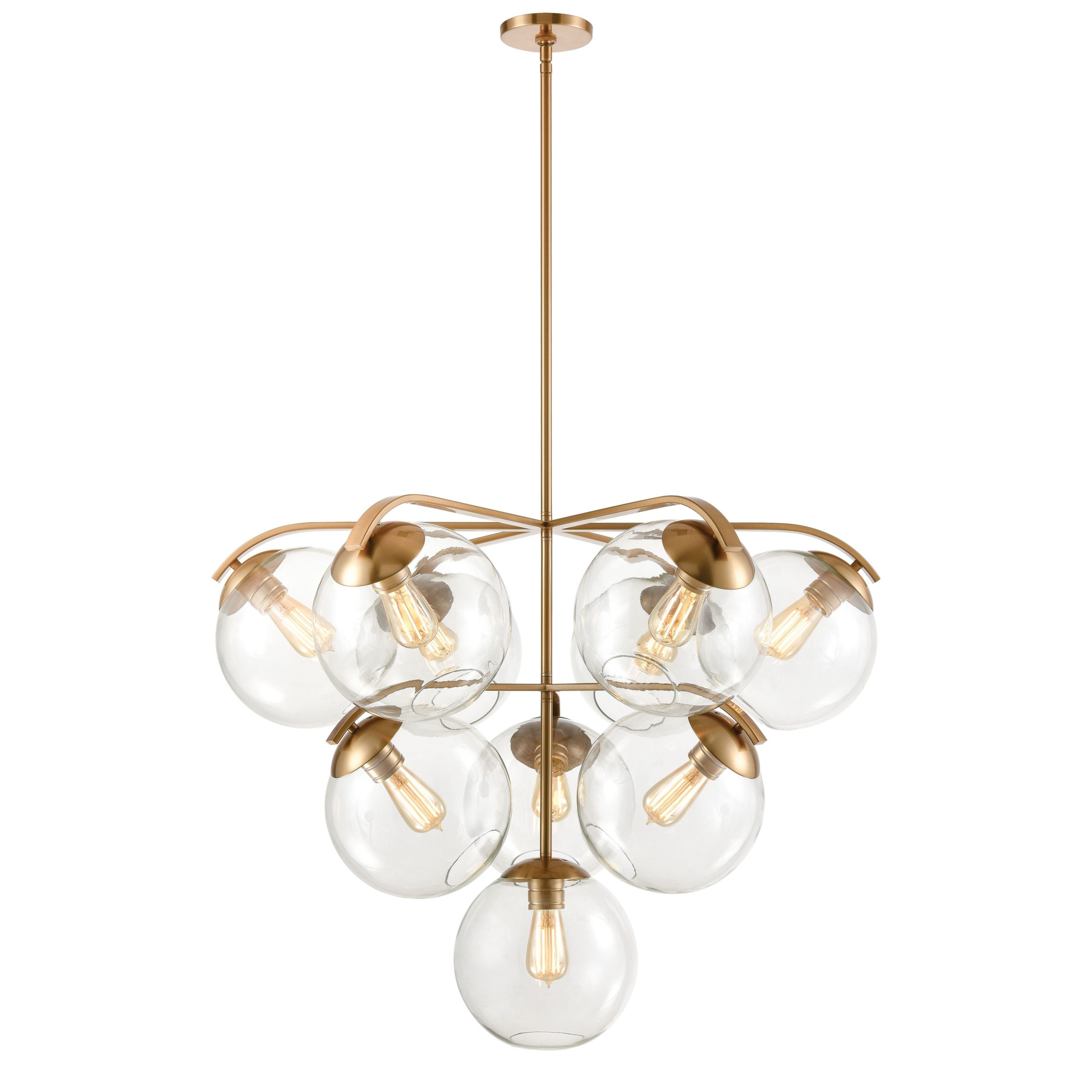 ELK SHOWROOM 32354/10 Collective 36” Wide 10-Light Chandelier – Satin Brass