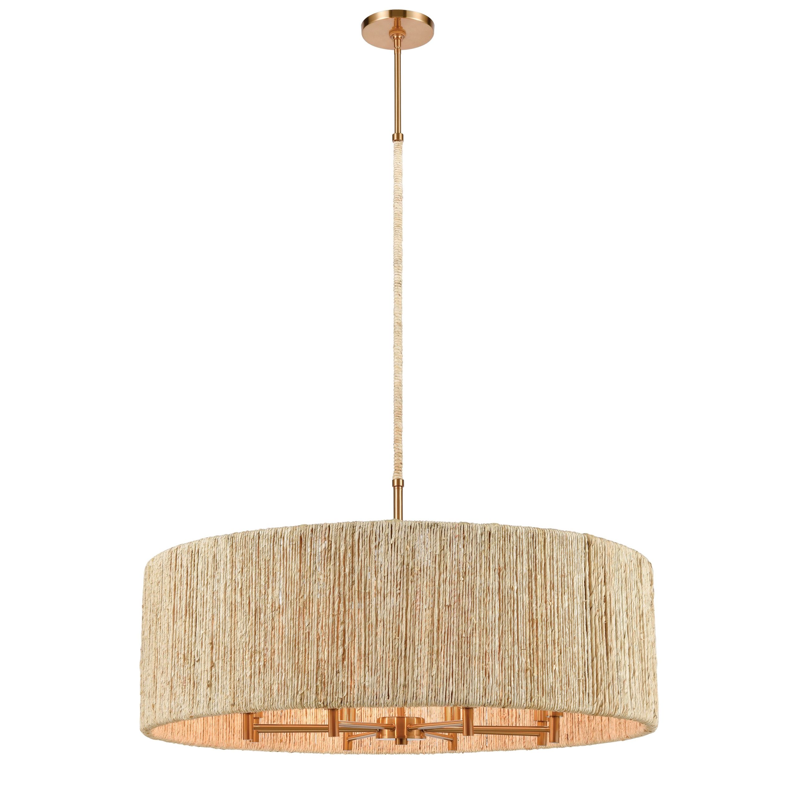 ELK SHOWROOM 32413/8 Abaca 33” Wide 8-Light Chandelier – Satin Brass