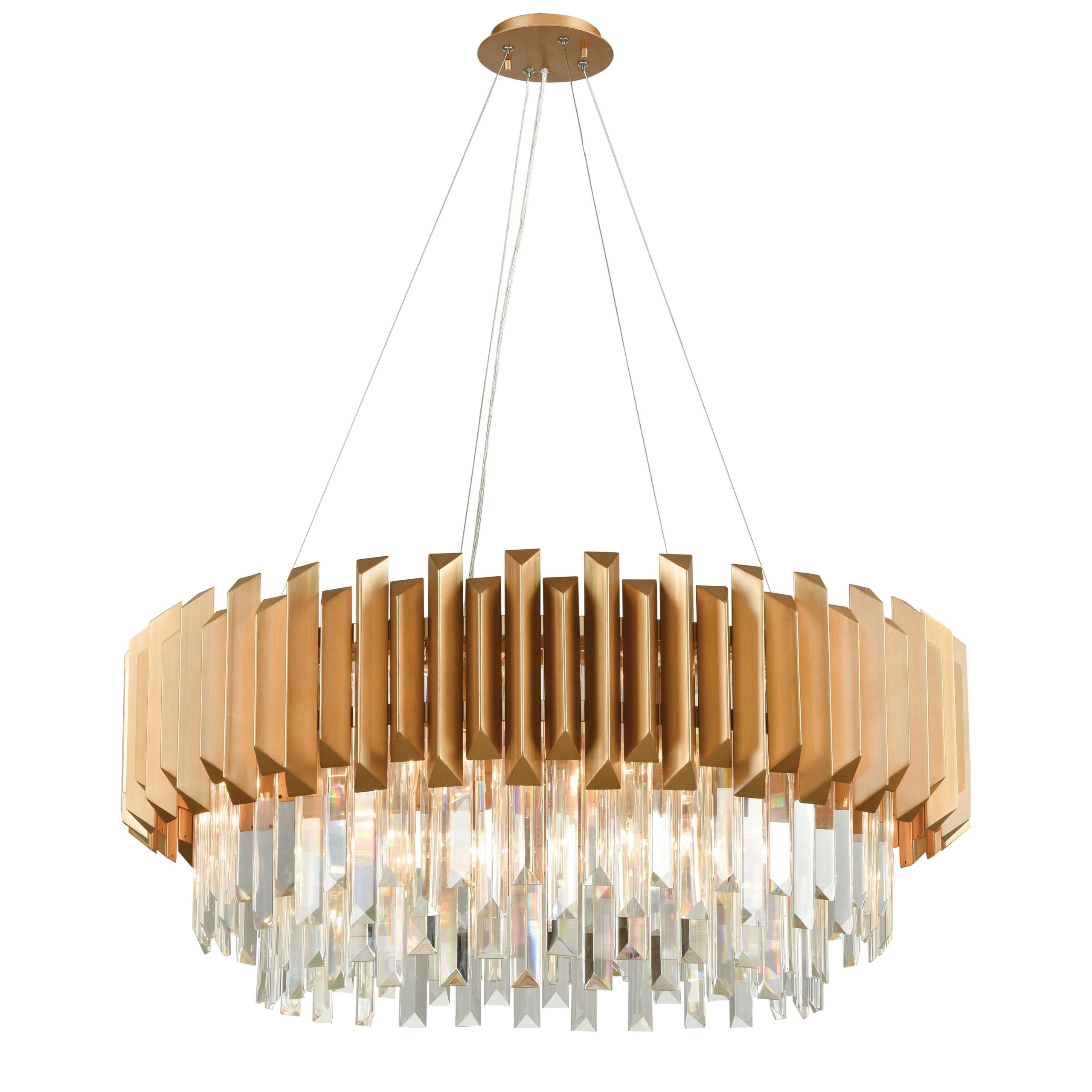 ELK SHOWROOM 33216/8 Seneca Falls 34” Wide 8-Light Chandelier – Matte Gold