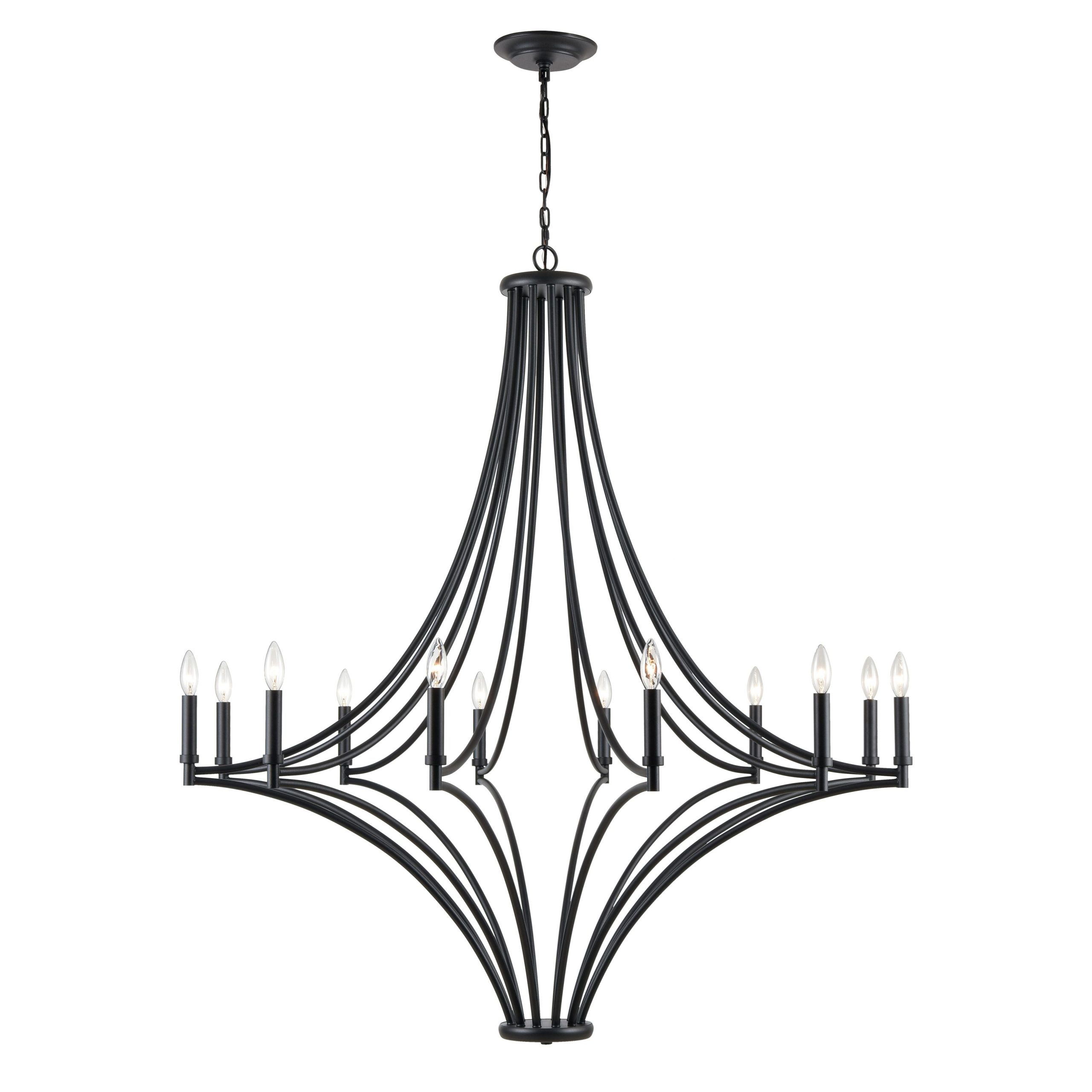 ELK SHOWROOM 33438/12 Spanish Villa 48” Wide 12-Light Chandelier – Charcoal