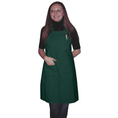 335-HG – Bib Apron, 32″L x 28″W, (2) pockets, poly/cotton, hunter green