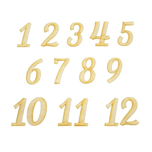 Unfinished Wood Clock Number Set in Lavanderia Font, Available in a Variety of Sizes and Thicknesses (3 Inch Tall, 1/8″ Thickness)