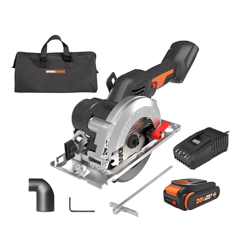 Worx Nitro 20V Brushless 4-1/2″ Cordless Circular Saw, Compact Circular Saw, Up to 6,900 RPM, 0-46° Bevel Cuts, Circular Saw Cordless WX531L –