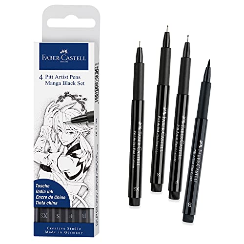 Faber-Castell PITT Artist Pen Manga Drawing Set 167132, Black