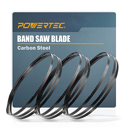 POWERTEC 59-1/2 Inch Bandsaw Blades for Woodworking, 1/8″ x 14 TPI Band Saw Blades for Sears Craftsman, B&D, Ryobi, Delta and Skil 9″ Band Saw, 3