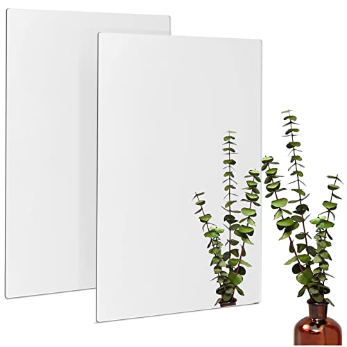 Bright Creations 2 Pack Acrylic Mirror Sheets for Wall Decor, 3mm Shatter Resistant Frameless Tiles for Mounted Mirror, Bedroom, Home Gym, Bathroom,