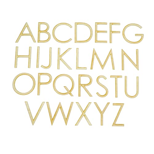 Unfinished Wood Letter Alphabet in The Century Gothic Font, Available in a Variety of Sizes and Thicknesses (5″ Tall (1 Full Alphabet), 1/4″