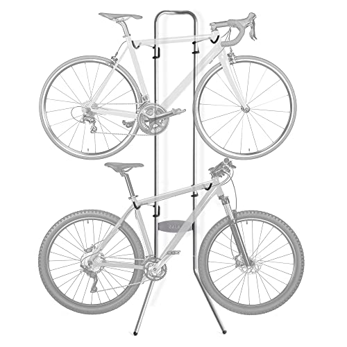 Delta Cycle Michelangelo 2 Bike Storage Rack – Gravity Fully Adjustable Bike Rack Garage For Road, MTB, and Hybrid Bicycles – Vertical Bike Rack