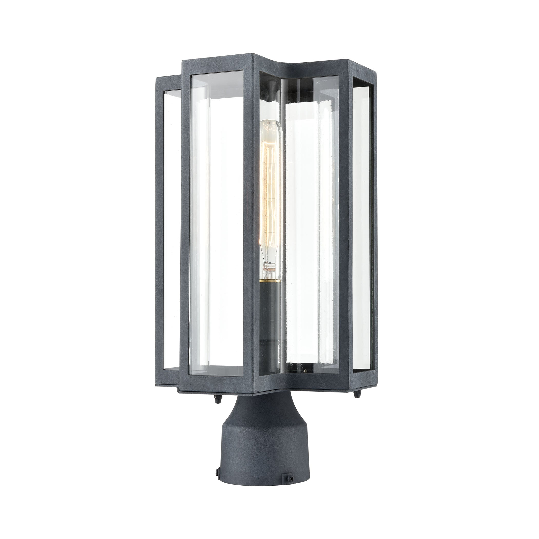 ELK SHOWROOM 45168/1 Bianca 15” High 1-Light Outdoor Post Light – Aged Zinc