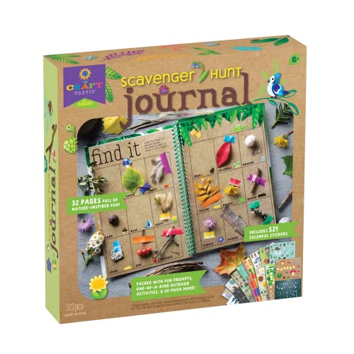 PlayMonster Craft-Tastic Scavenger Hunt Journal – Nature DIY Craft Kit – 32 Page Journal with Over 500 Stickers – Ages 6+