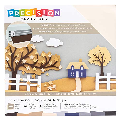 American Crafts Precision Cardstock Pack-12×12, 60 Package- Neutral