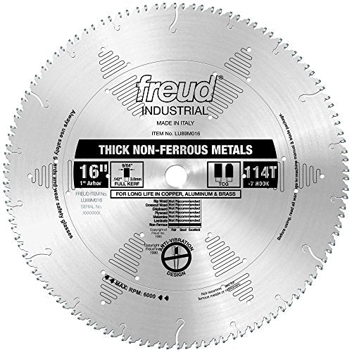 Freud LU89M016: 16″ x 114T Thick Stock Aluminum Metal Blade