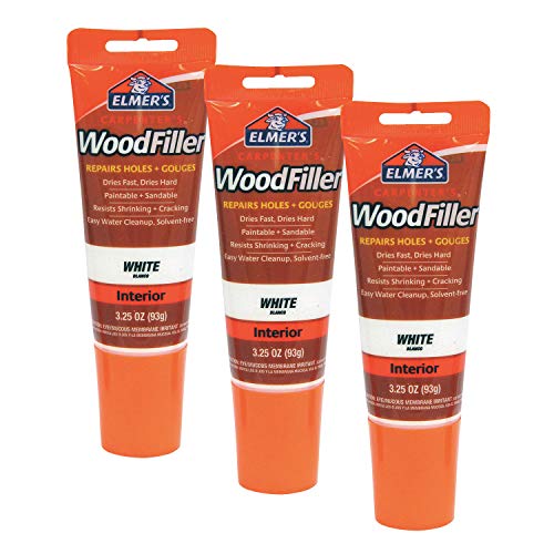 Elmer’s E855 Carpenter’s Wood Filler, 3.25-Ounce Tube, White 3 Pack