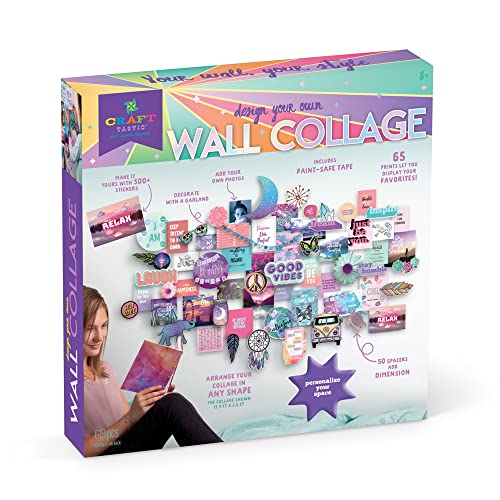 Craft-tastic Customizable Wall Collage – DIY Arts & Crafts Kit – Personalize Your Wall, Mirror, Window, or Door with 200 Prints, Inspirational